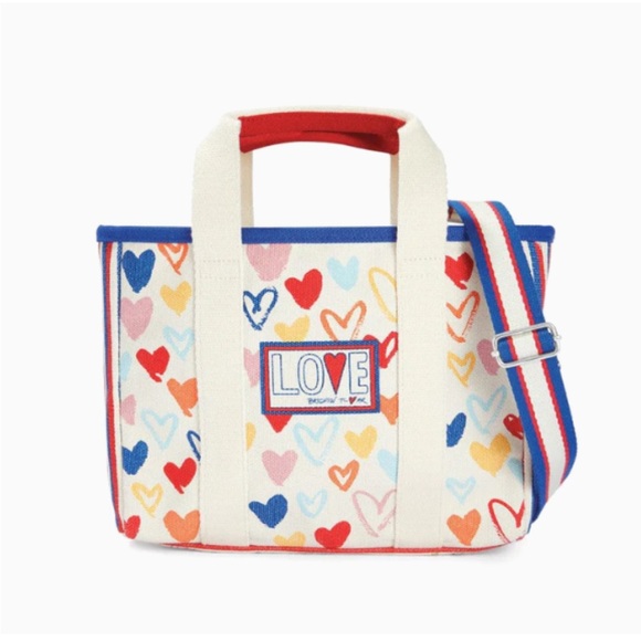 Brighton red white and blue Heart Canvas Totes - Picture 2 of 16